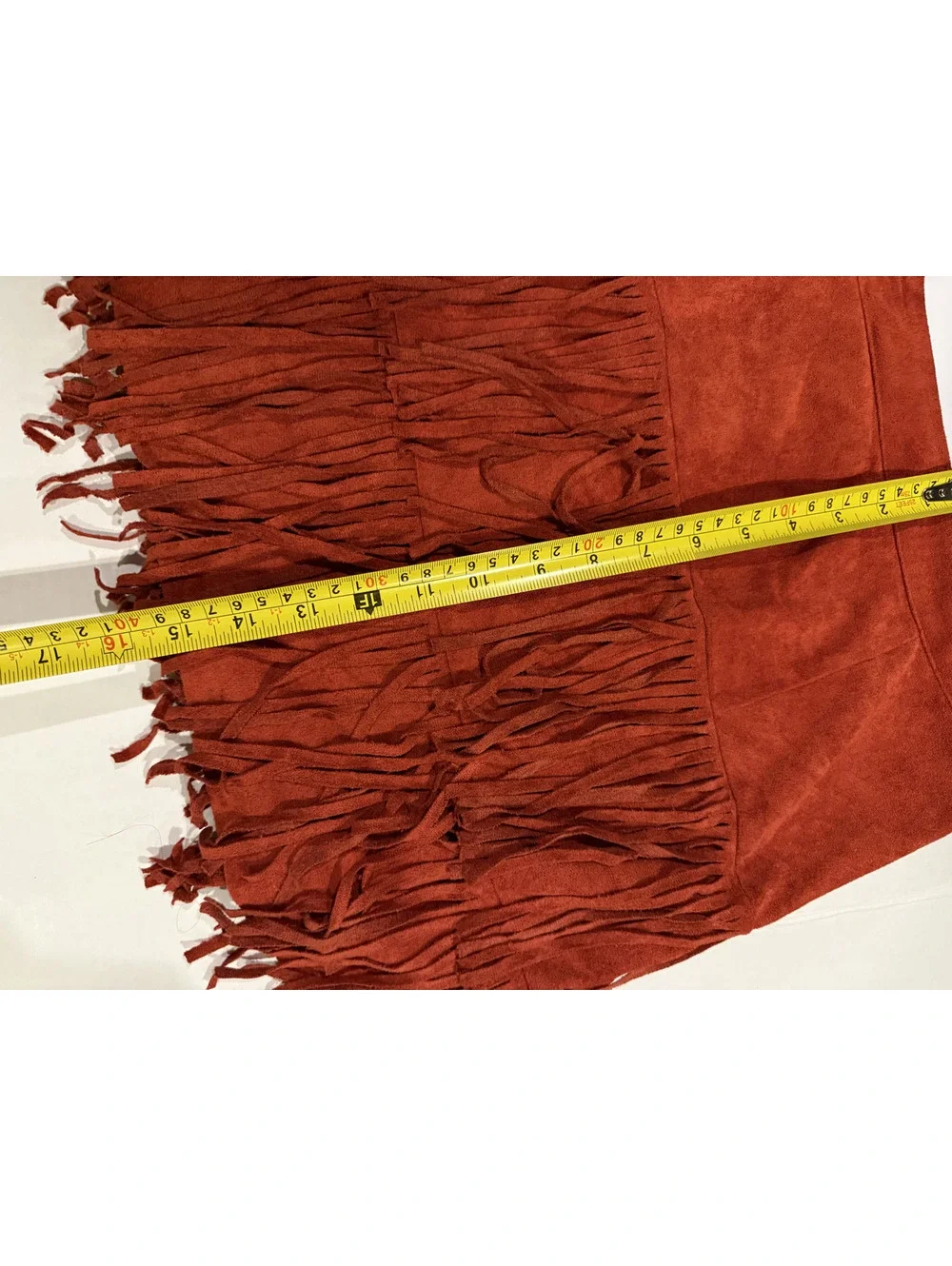 Shein Rust fringe mini skirt beautiful and sexy look. Size XL stylish suede
